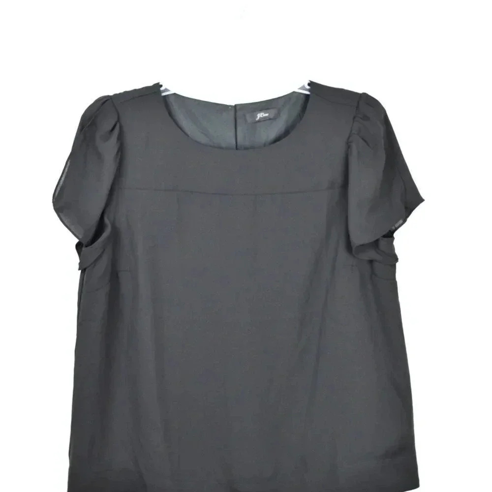 NWOT J.Crew black lined short‎ sleeves top